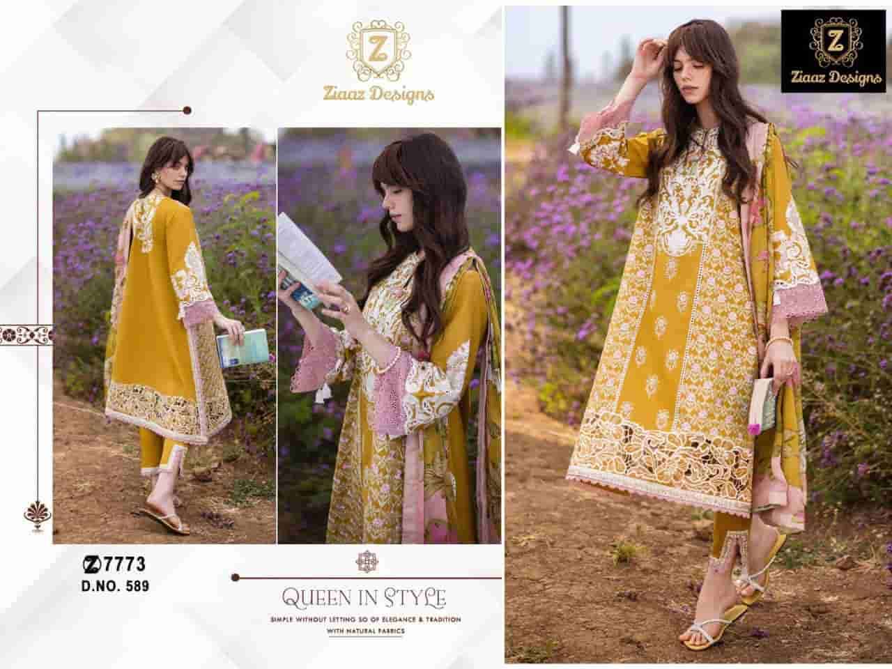 ZIAAZ 589 BY ZIAAZ DESIGNS FANCY DESIGNER RAYON COTTON PAKISTANI DRESS